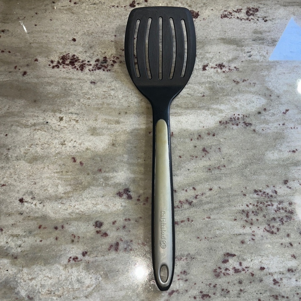 Calphalon Slotted Turner Spatula Black Gray Kitchen Cooking Utensil